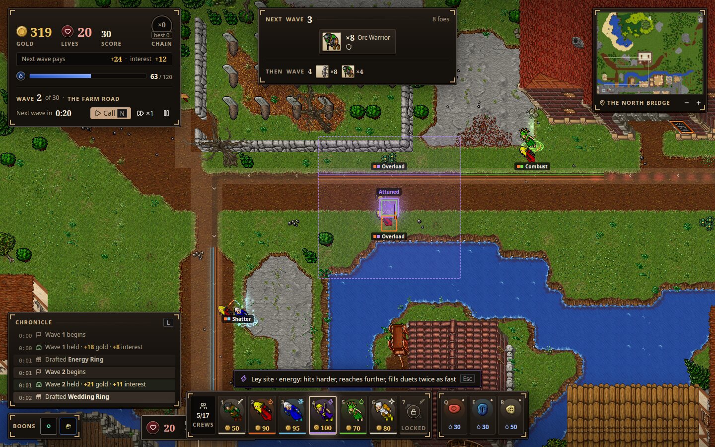 A tower held over a ley site of its element, the rune circle burning.